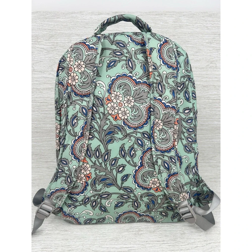 Vera Bradley Campus Backpack Nomadic Floral Mint Blue Gray School Travel Bag